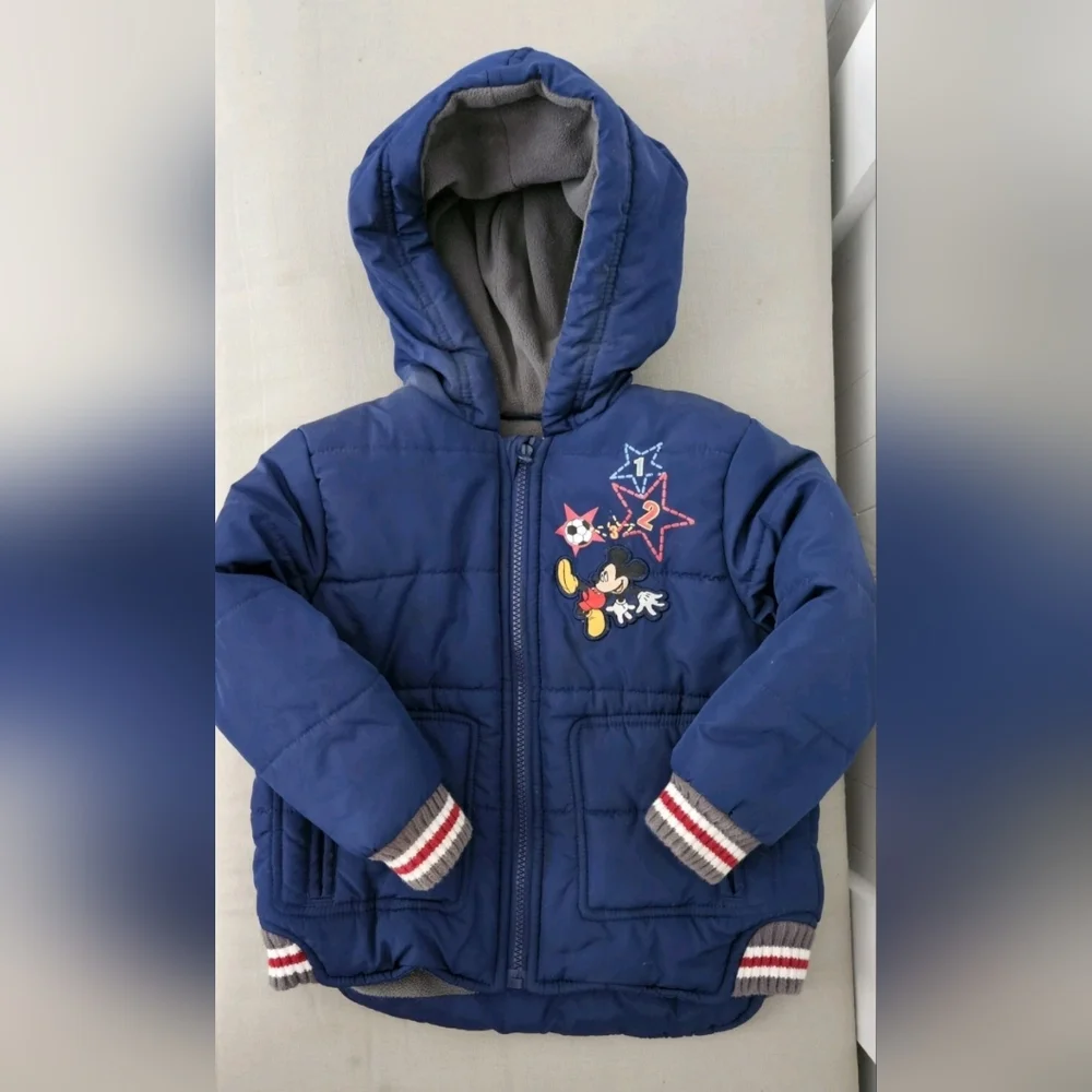 Disney Blue Fleece Lined Mickey Mouse Size 2 Jacket